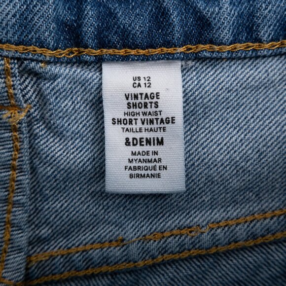 H&M Vintage Shorts High Waist button fly Jean shorts size 12 - Picture 5 of 8
